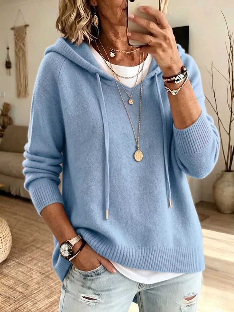 Early Sales🔥Women’s Drawstring Hooded Wool Knit Sweater