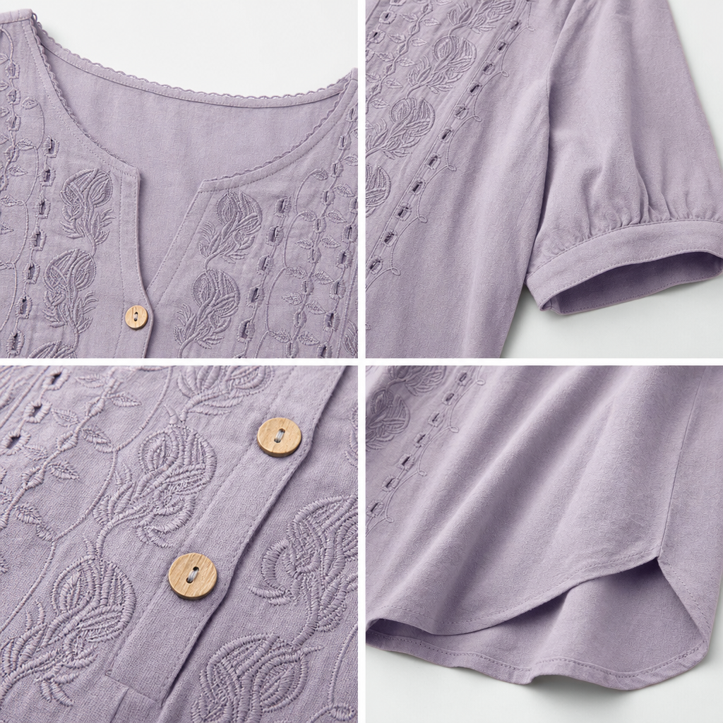 Women's Artistic Print Short Sleeve V-Neck Tee, Breathable Relaxed Fit
