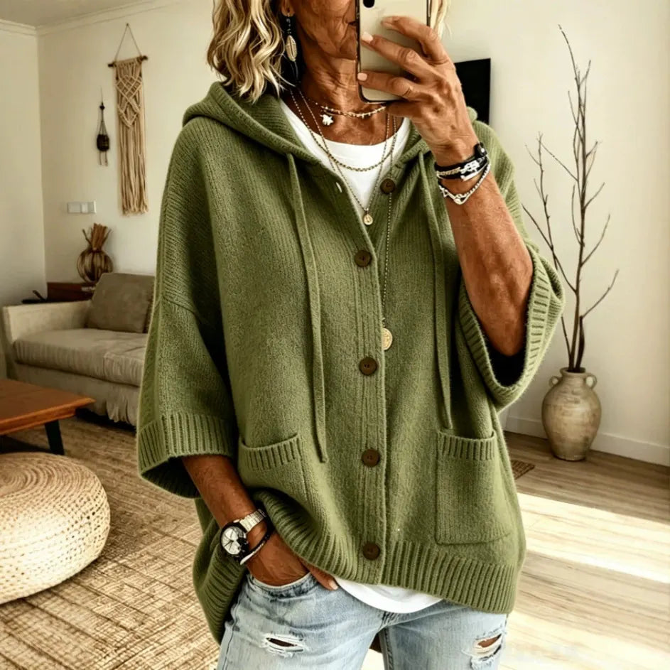 🔥 Women's Casual Hoodie Cotton Plain Long Sleeve Comfy Cardigan🔥