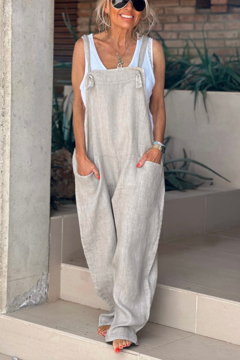 Linen Overalls With Pockets