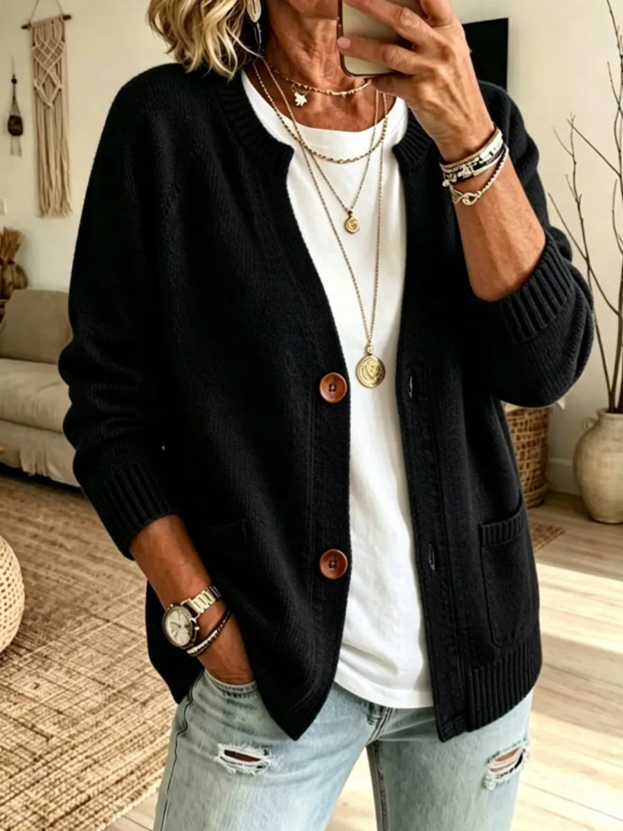Women'S Casual Comfortable Knit Button-Front Cardigan