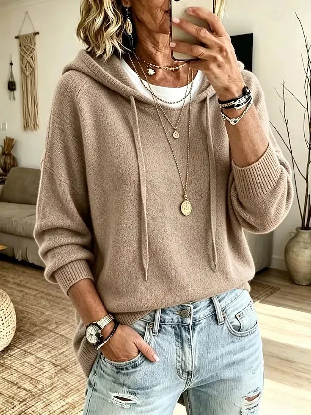 Early Sales🔥Women’s Drawstring Hooded Wool Knit Sweater