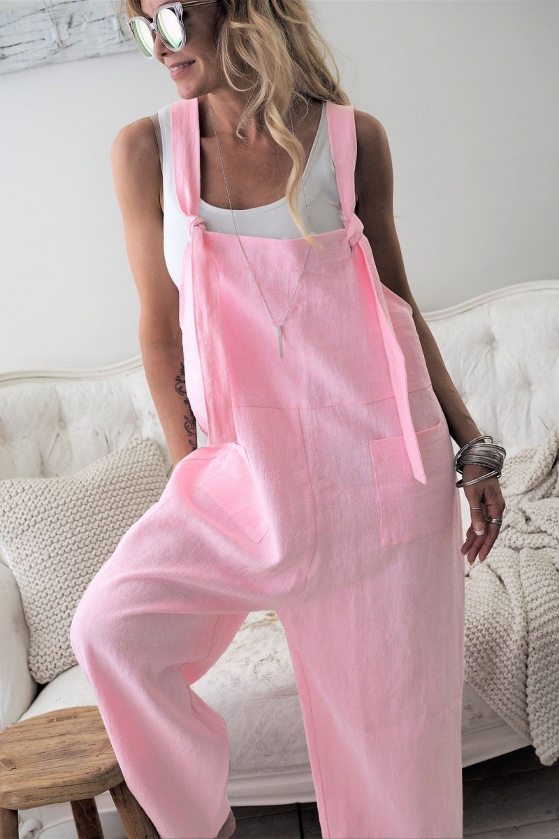 Linen Overalls With Pockets