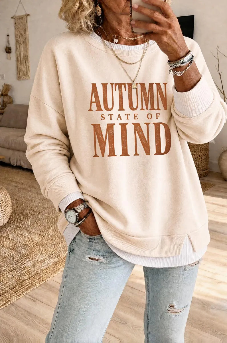 Women's Autumn States Of Mind  Fake Two Piece Layered Sweatshirt
