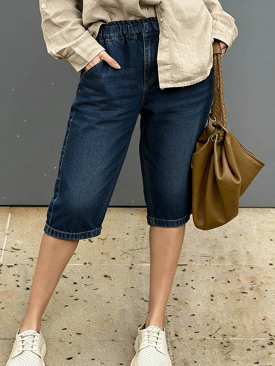 Women's High-waisted Casual Loose Denim Shorts