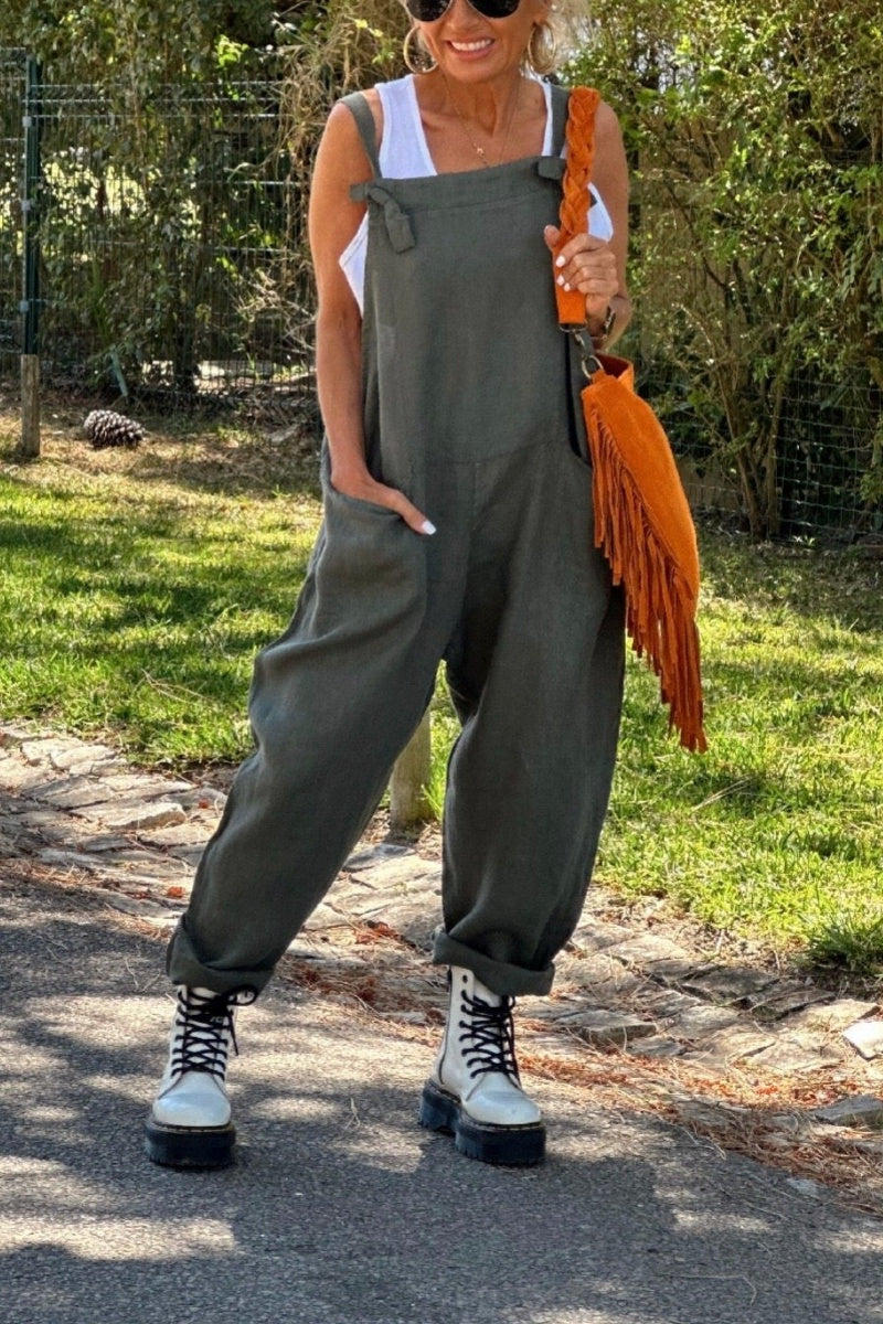 Linen Overalls With Pockets