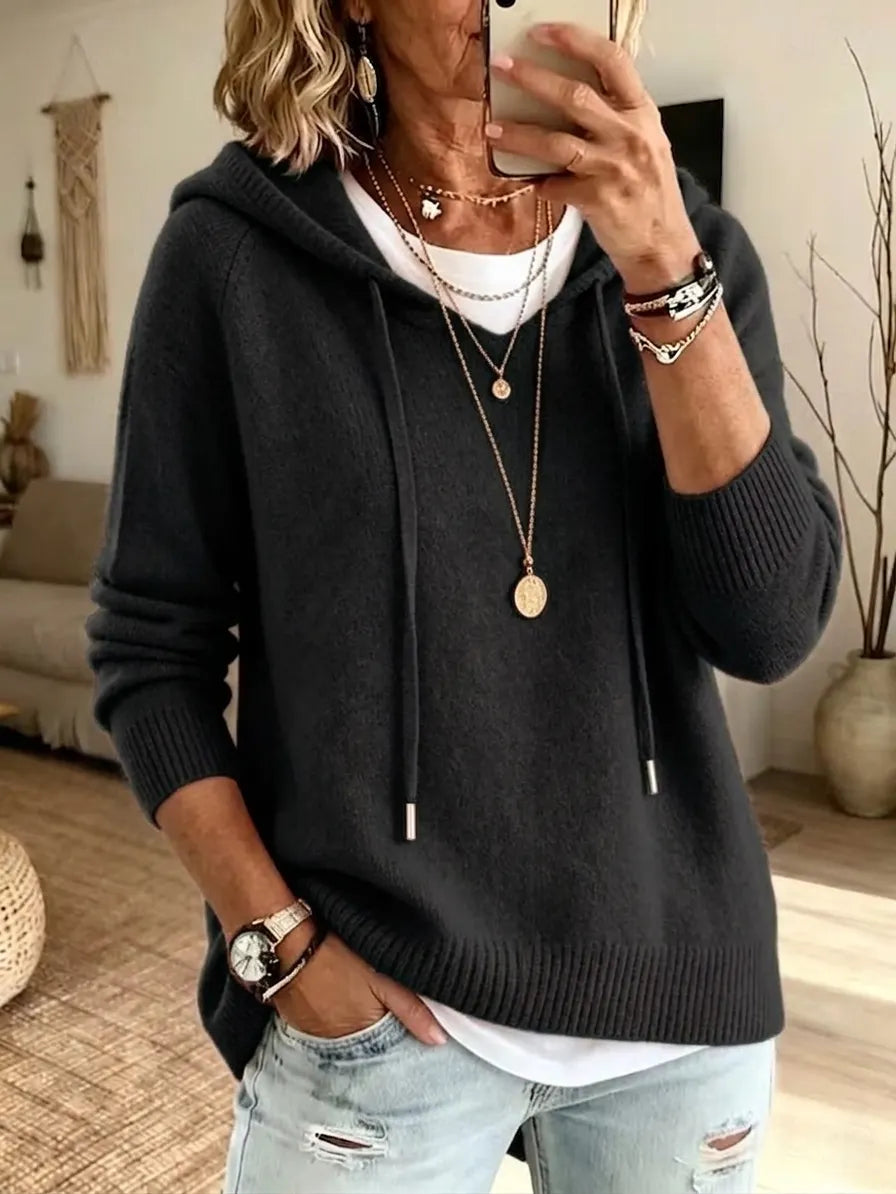 Early Sales🔥Women’s Drawstring Hooded Wool Knit Sweater