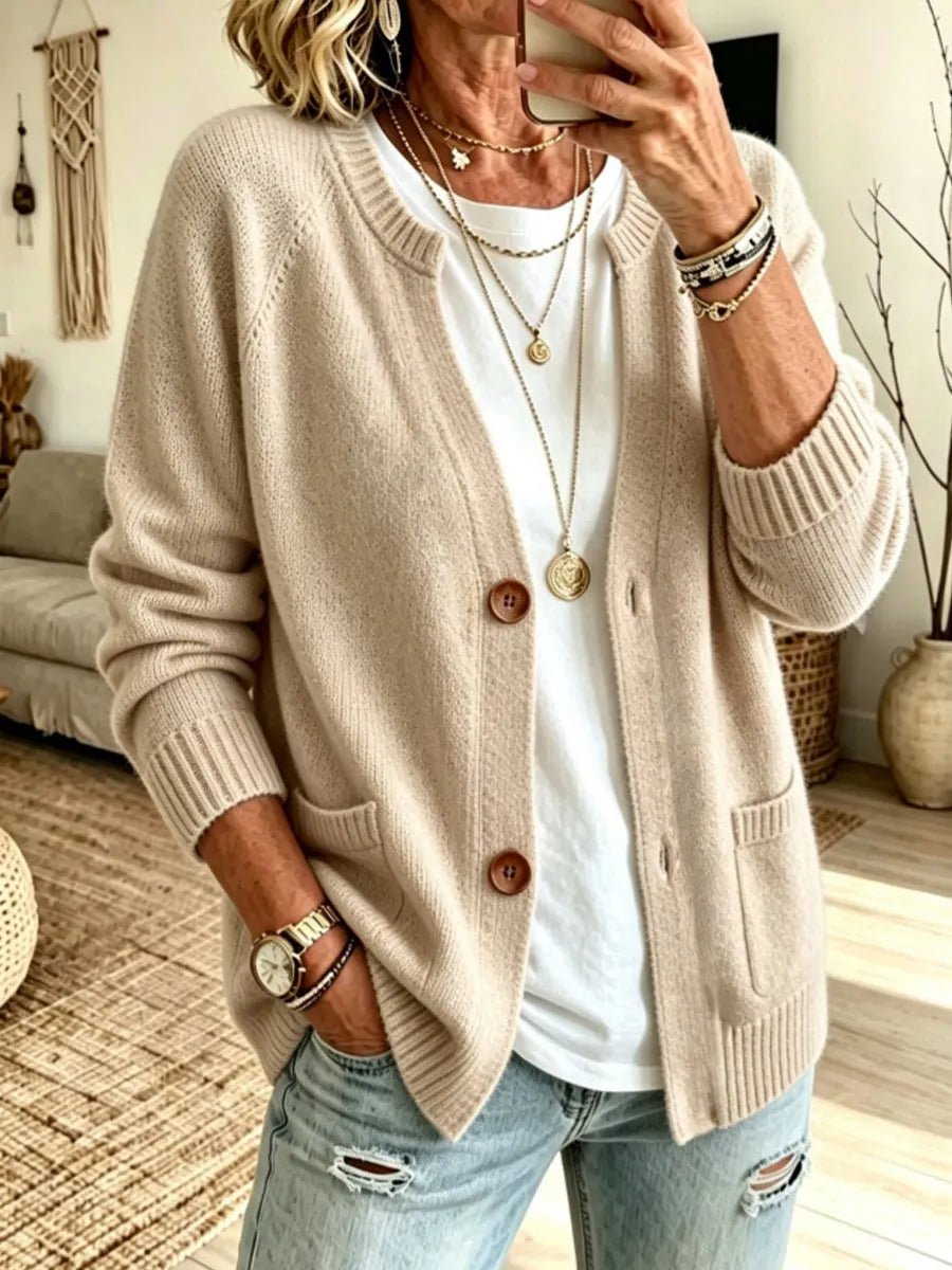 Women'S Casual Comfortable Knit Button-Front Cardigan