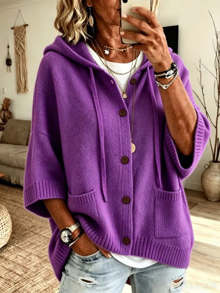 🔥 Women's Casual Hoodie Cotton Plain Long Sleeve Comfy Cardigan🔥
