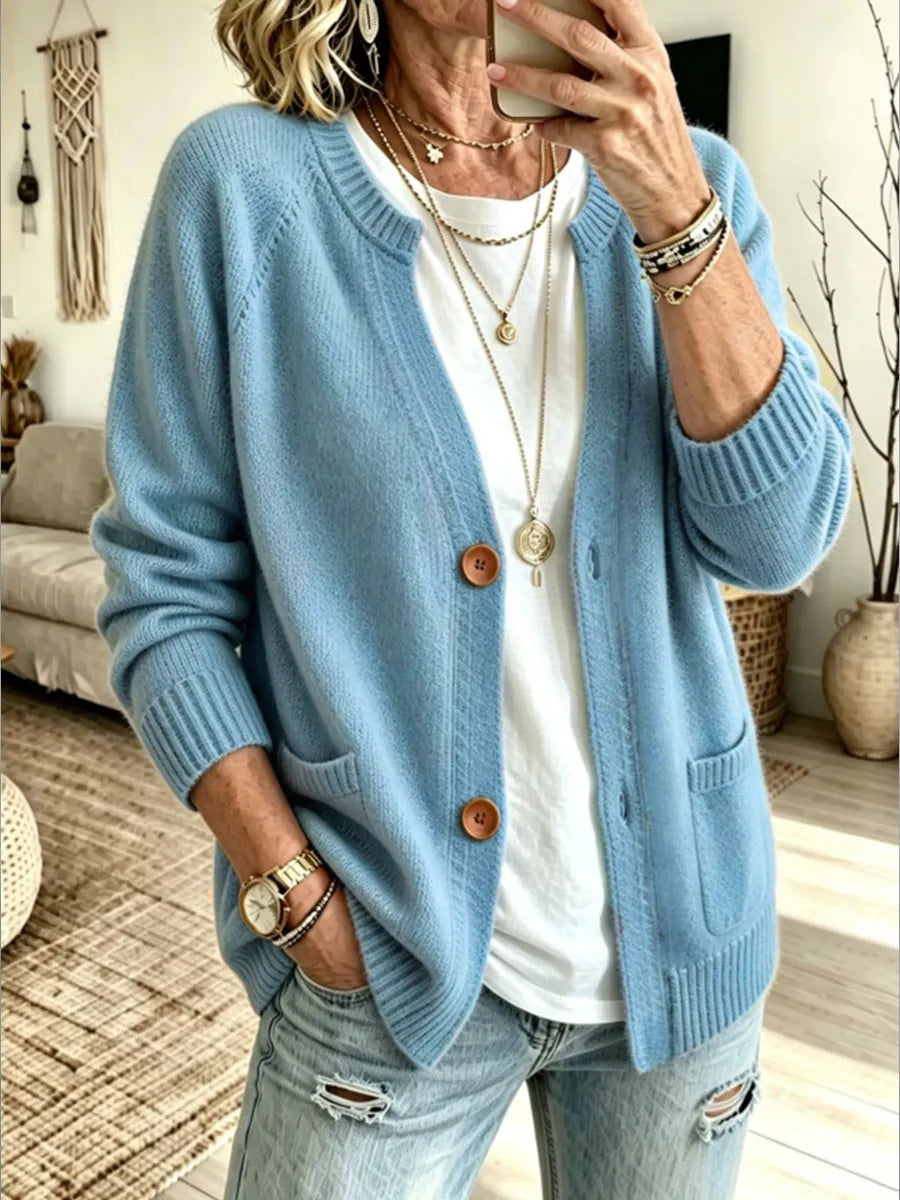 Women'S Casual Comfortable Knit Button-Front Cardigan