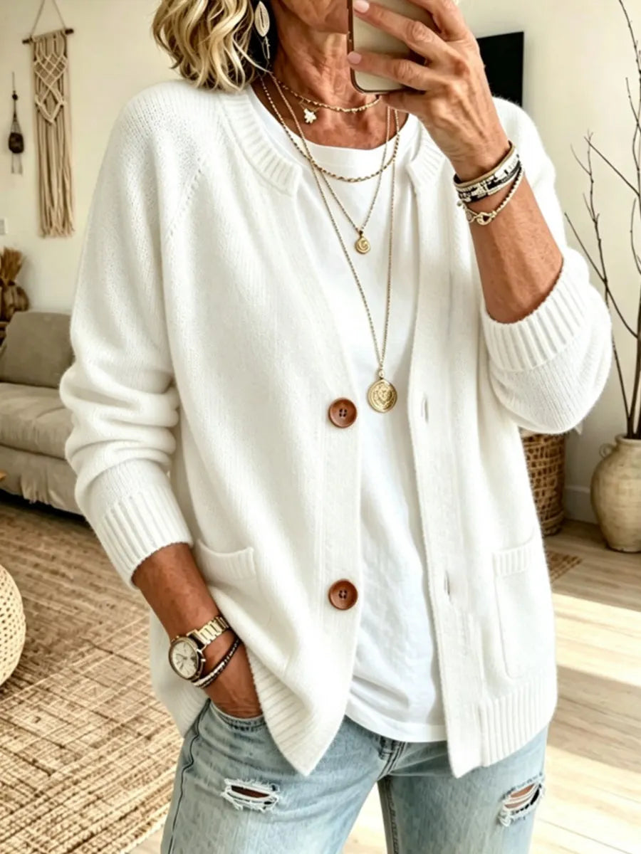 Women'S Casual Comfortable Knit Button-Front Cardigan