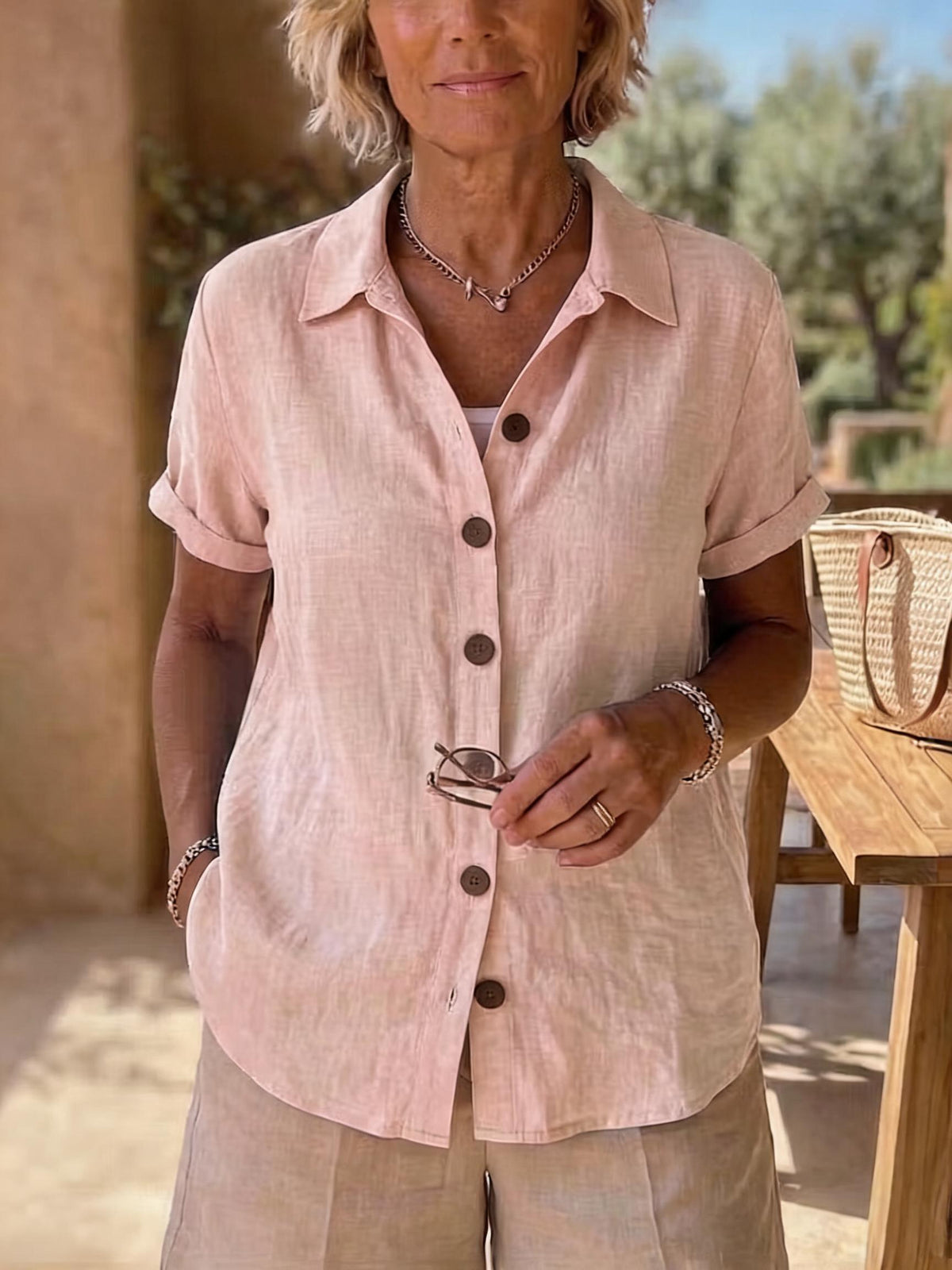 New Arrivals🔥 Women’s Linen Cozy Basic Button-Up Shirt