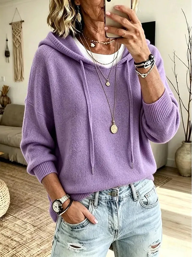 Early Sales🔥Women’s Drawstring Hooded Wool Knit Sweater
