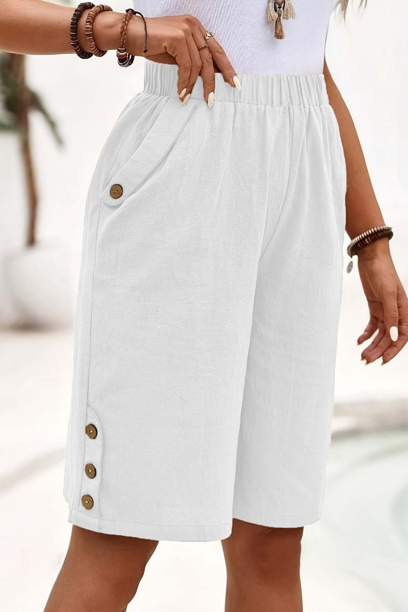 Elegant Solid Color Loose Pants