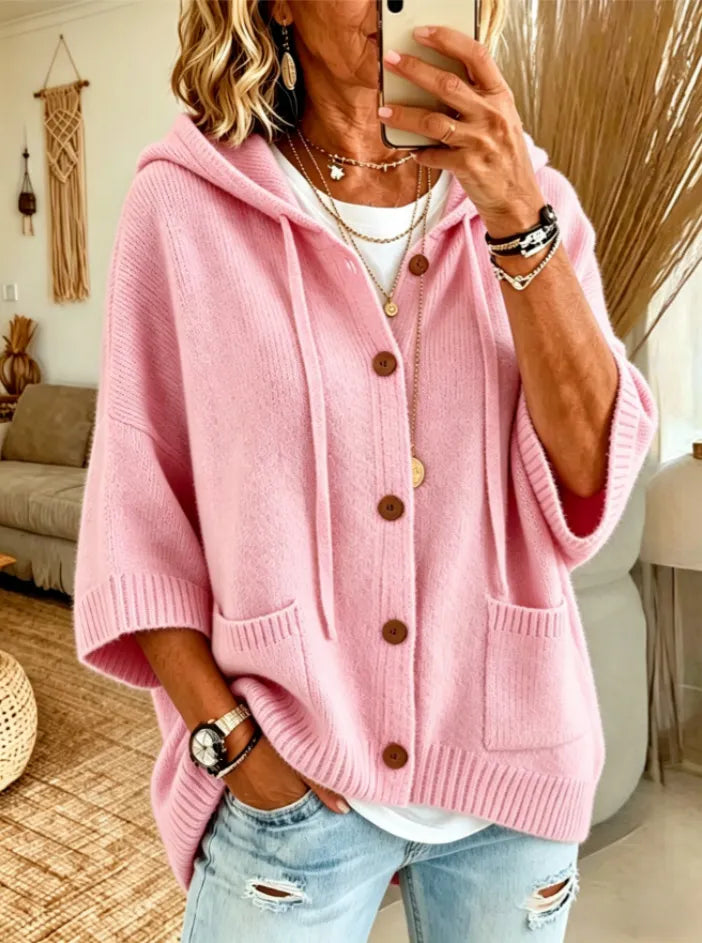 🔥 Women's Casual Hoodie Cotton Plain Long Sleeve Comfy Cardigan🔥