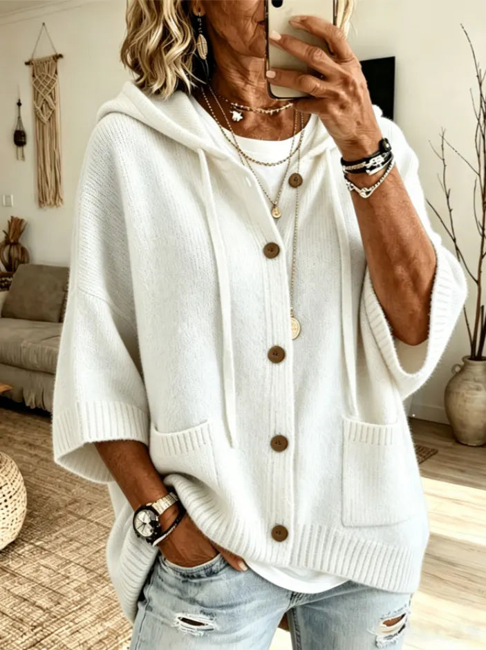 🔥 Women's Casual Hoodie Cotton Plain Long Sleeve Comfy Cardigan🔥