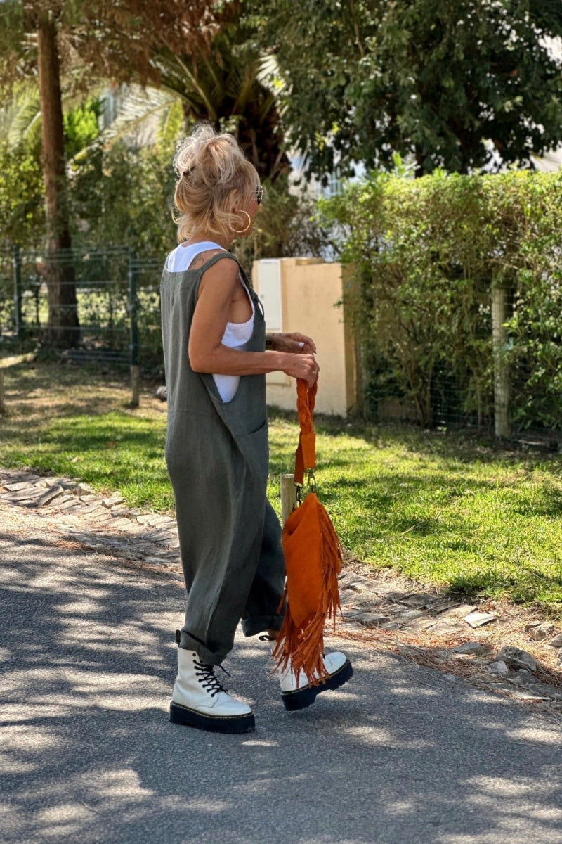 Linen Overalls With Pockets