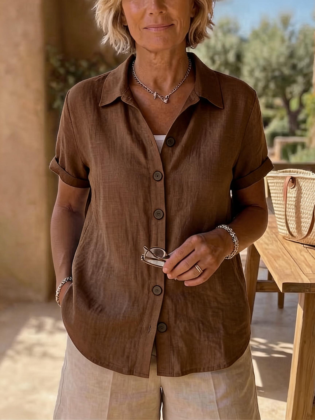 New Arrivals🔥 Women’s Linen Cozy Basic Button-Up Shirt