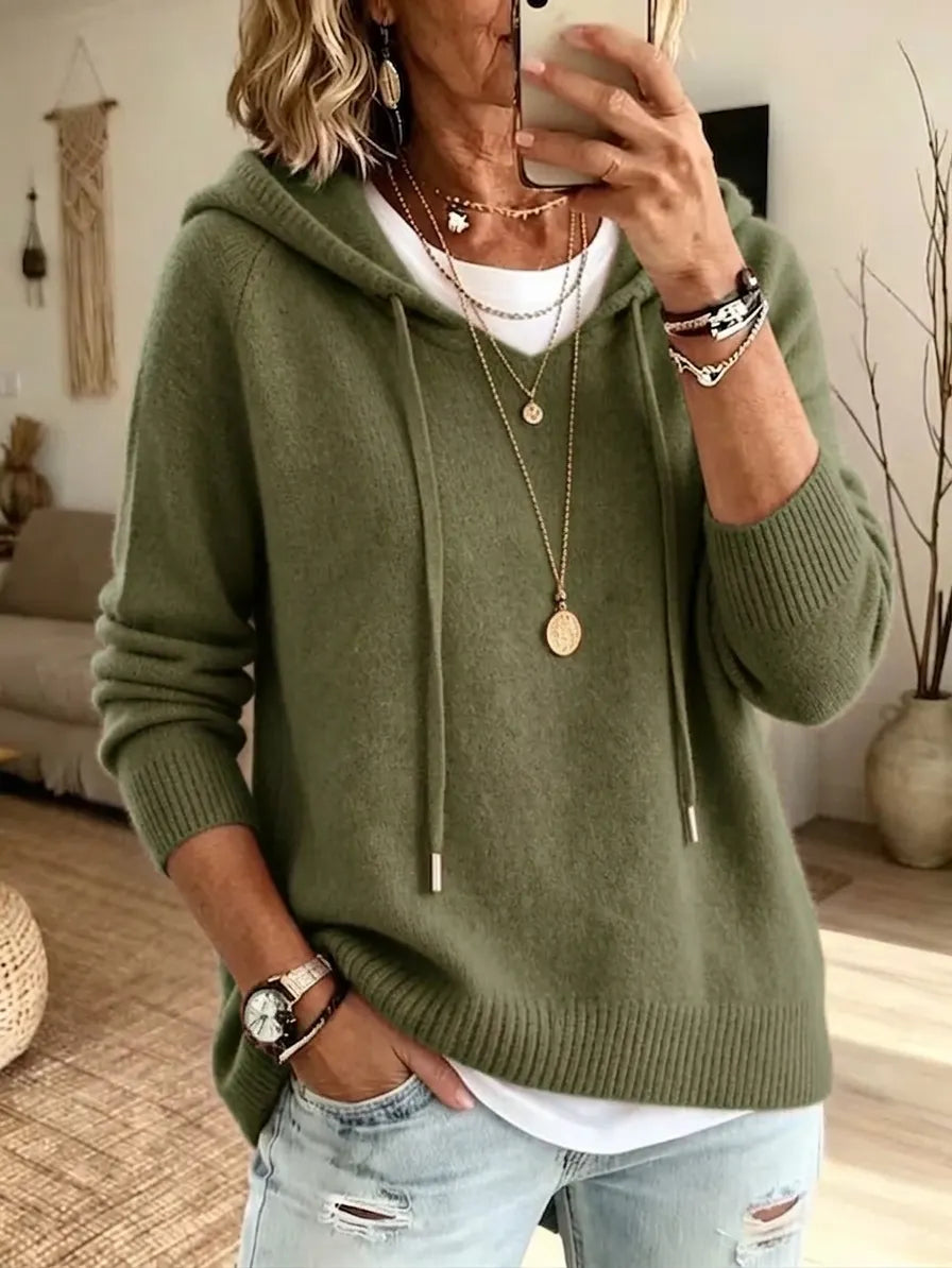 Early Sales🔥Women’s Drawstring Hooded Wool Knit Sweater
