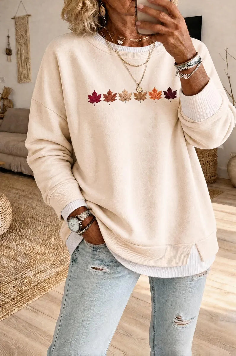 Women's Fall  Fake Two Piece Layered Sweatshirt