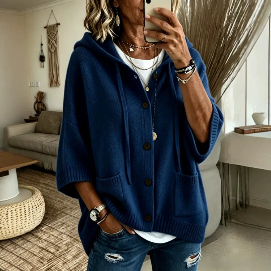 🔥 Women's Casual Hoodie Cotton Plain Long Sleeve Comfy Cardigan🔥