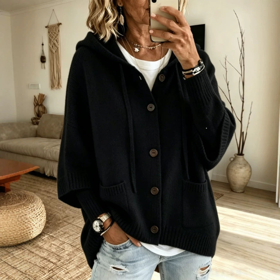 🔥 Women's Casual Hoodie Cotton Plain Long Sleeve Comfy Cardigan🔥