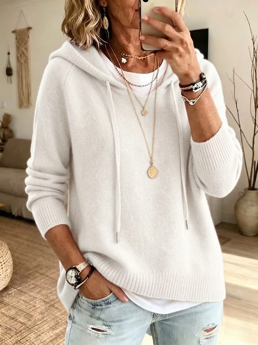Early Sales🔥Women’s Drawstring Hooded Wool Knit Sweater