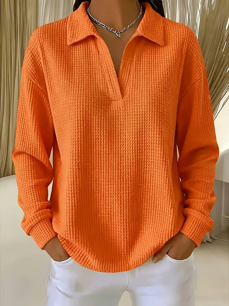Women'S Casual Waffle Multi-Color Autumn And Winter Sweatshirt