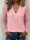 Women's Long-Sleeve Cut-Out Floral Print Top