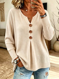 Women's Button-Front Ribbed Knit Sweater