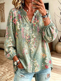 Women's Garden Floral Button-Down Blouse