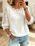 Women's Lace Trim Off-the-Shoulder Sweater